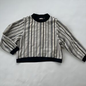 WORLD OF CROW Pullover Sweater Size Medium Textile Woven Top Embroidered